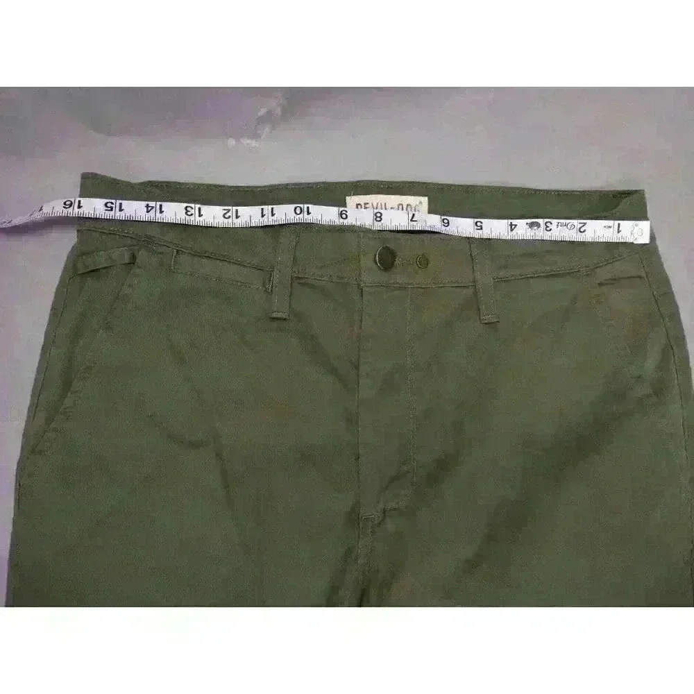 Devil Dog Men’s‎ Pants Slim Fit Chinos Dungarees Rugged Olive Cotton/Poly 32x32 - Picture 2 of 11